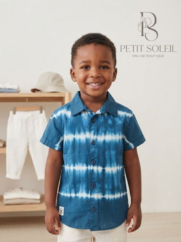 Chemise indigo bleu (24M - 0,10)