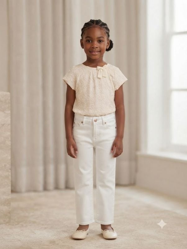 Jeans blanc et top Nell