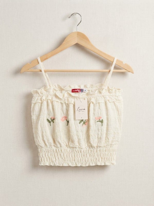 Top Laura beige fleurie