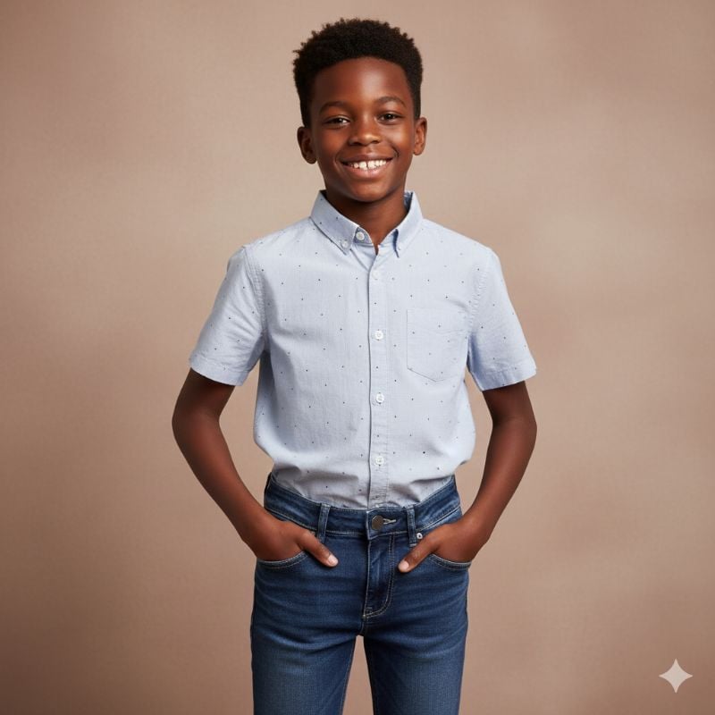 Chemise manche courte à motifs