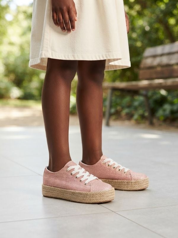 Fille basket pink dentelle