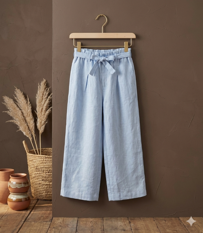 Pantalon lin uni