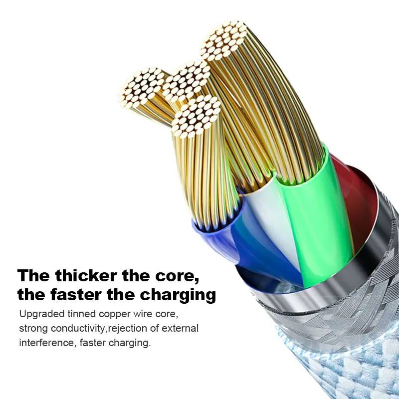 KC1018 ខ្សែសាក66W - 66W Fast Charging Cable 3in1