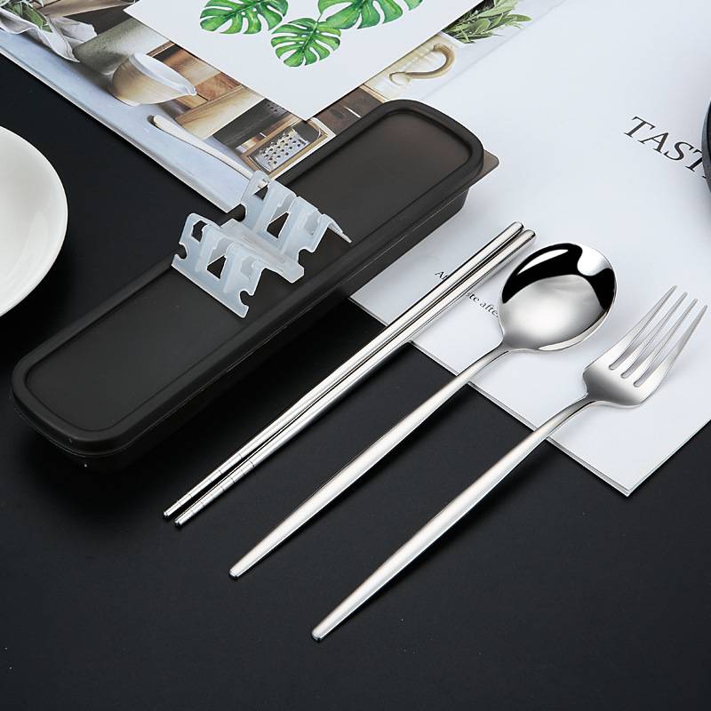 KC1039 ឈុតស្លាបព្រា សម ចង្កឺះ - Chopsticks Fork Spoon Set