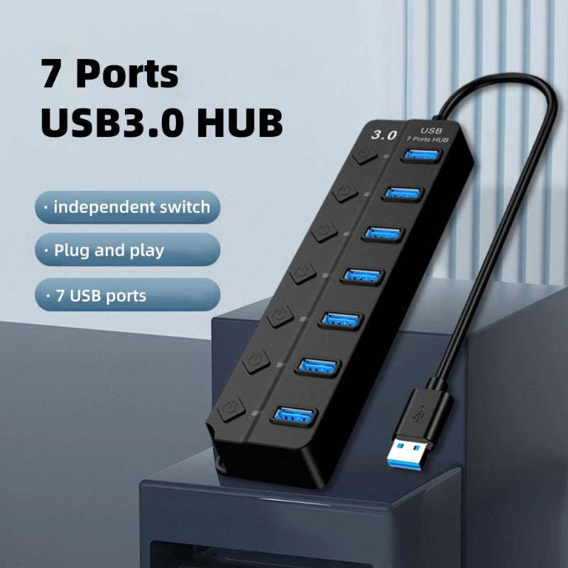 KC927 ក្បាលបំបែក USB - 7 Ports USB3.0 HUB