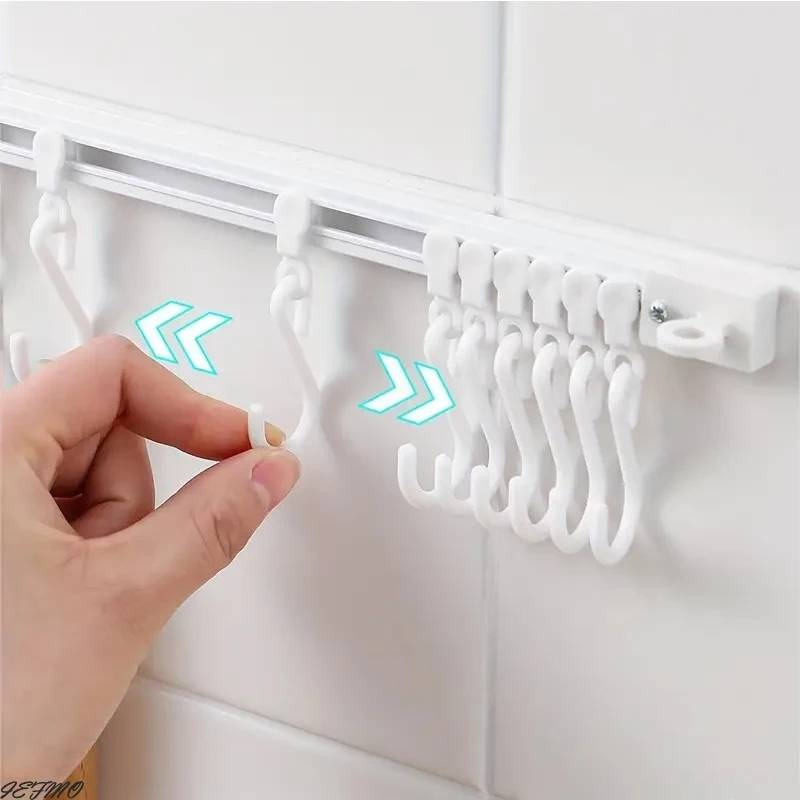 KC999 ទំពក់ព្យួរ - Kitchen Organizer Track Wall Hooks