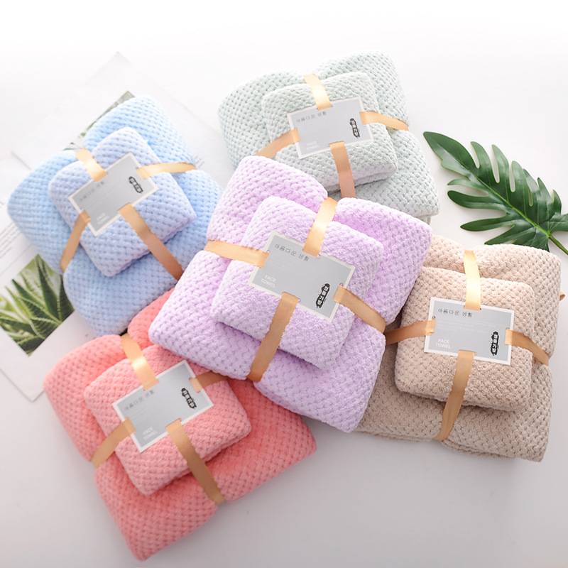 KC989 ឈុតកន្សែង - Bath Towel Set Two-In-One