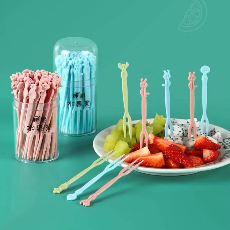 KC265 សមចាក់ផ្លែឈេី - Plastic Little Desserts Fork 50PCS