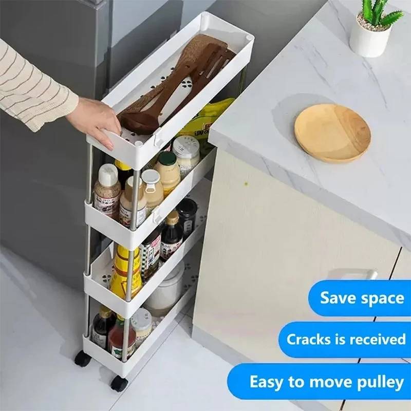 KC1007 ធ្នើរជ័រ4ជាន់ - Trolley Storage Rack