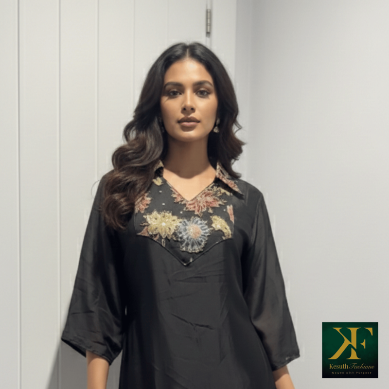 Black Embroidered Dress