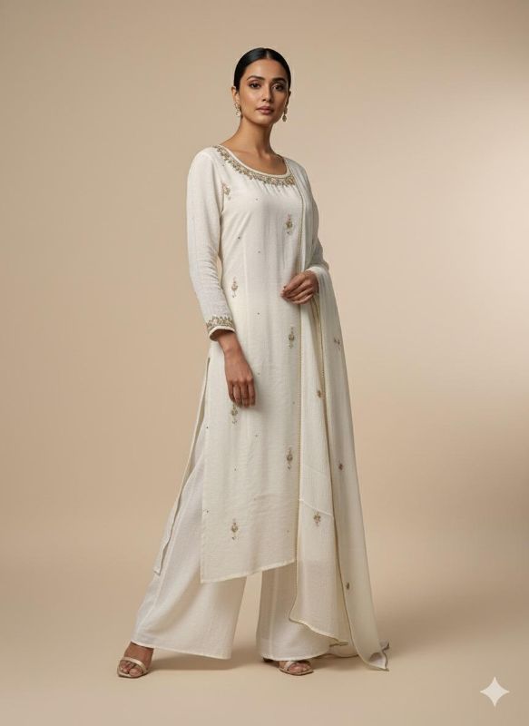Ivory Anarkali Suit