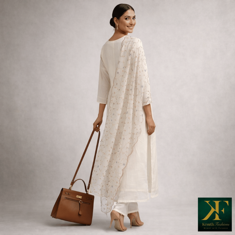 Ivory Embroidered Kurta Set
