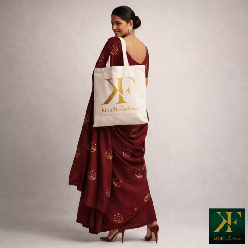 Maroon Embroidered Saree