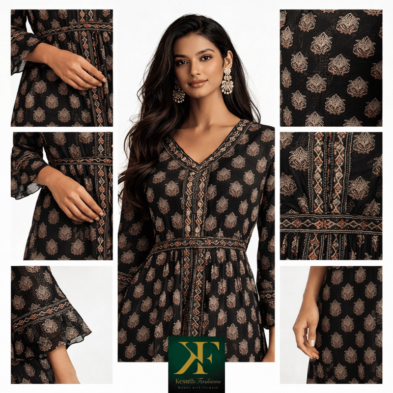 Black Layered Kurthi