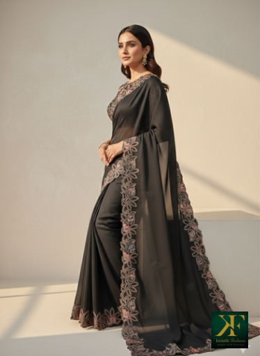 Black & Gold Saree