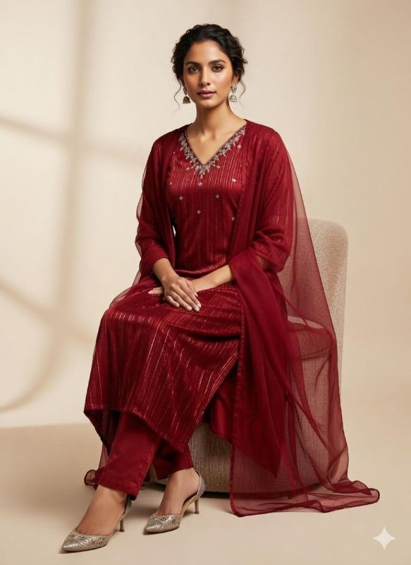 Red/ Maroon Kurta