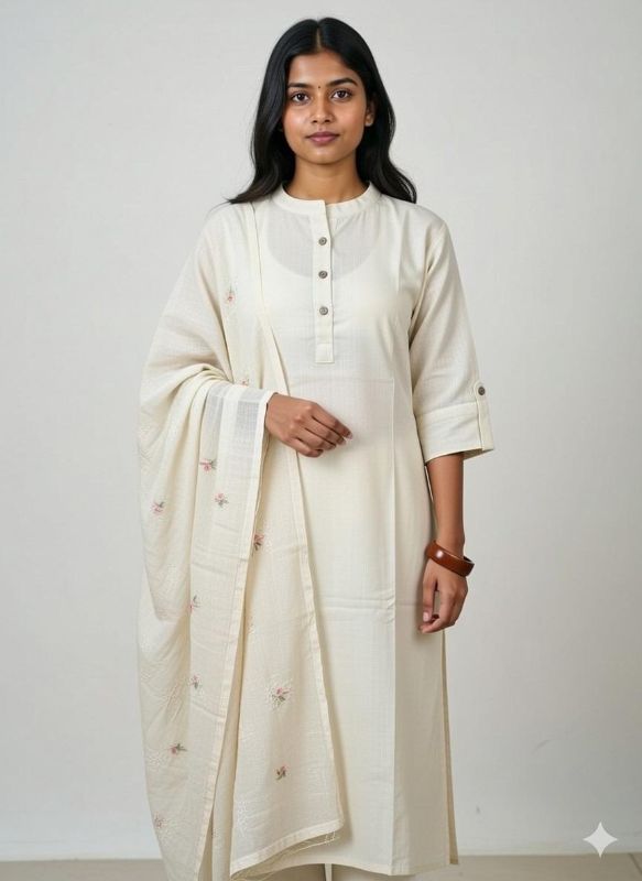 Creme Collar Kurthi