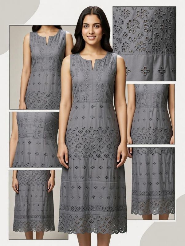 Grey Hakoba Kurthi