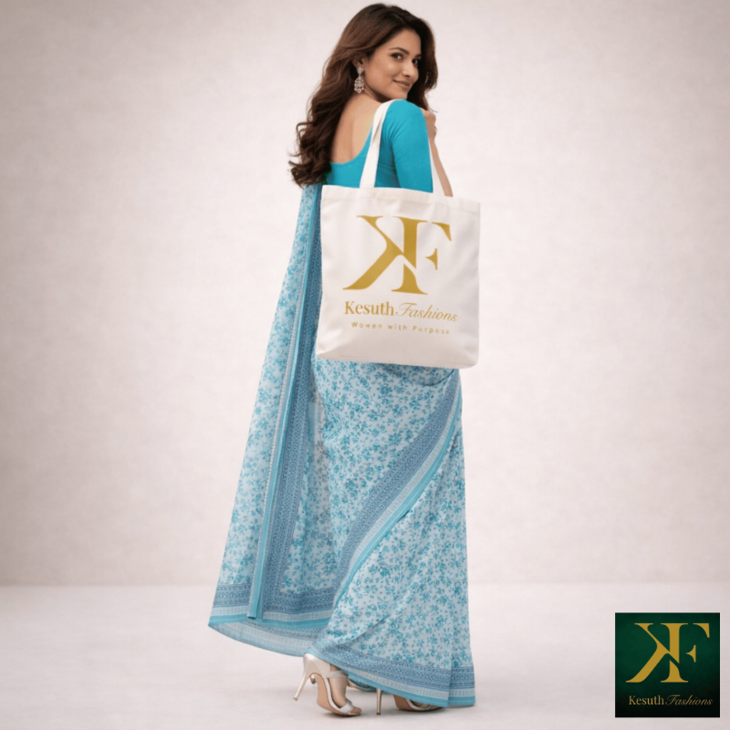 Net Kota saree - Blue