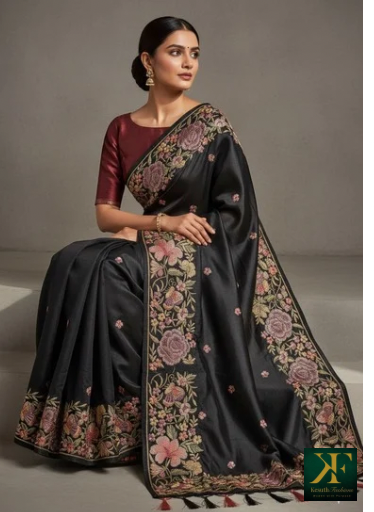 Floral Tussar Saree