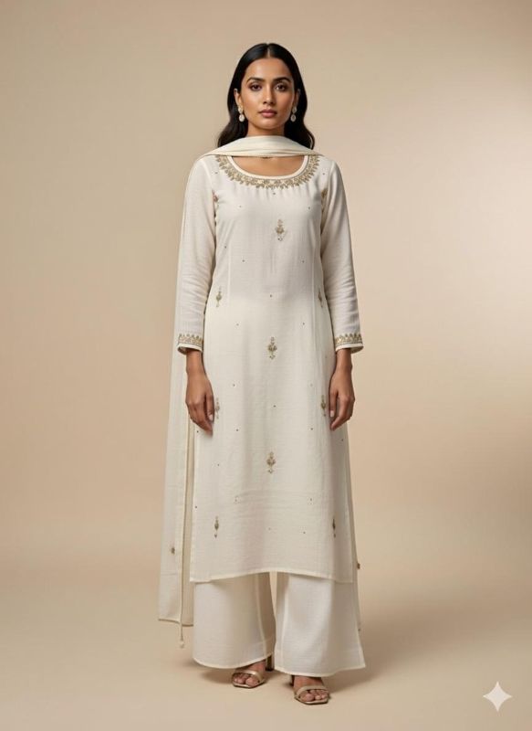 Ivory Anarkali Suit