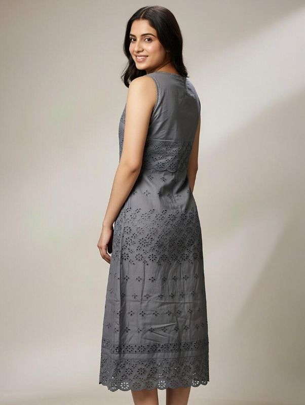 Grey Hakoba Kurthi