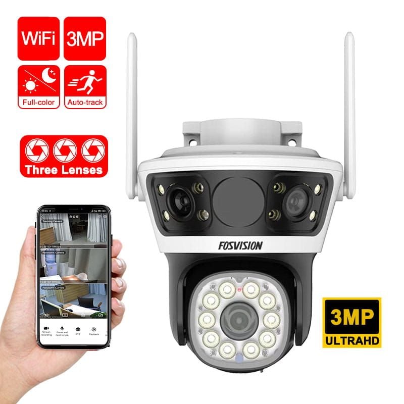 FOSVISION IP66 TriView 3MP PTZ WiFi Camera