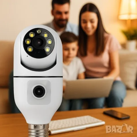 Smart Dual-Lens WiFi Security Camera – 360° Remote Monitoring