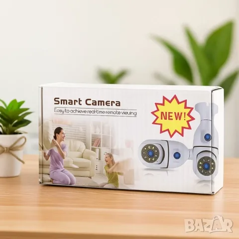 Smart Dual-Lens WiFi Security Camera – 360° Remote Monitoring