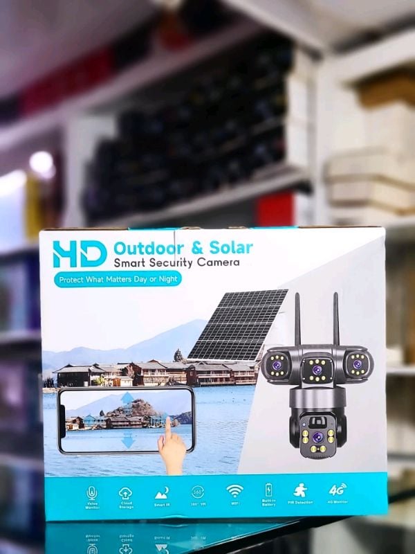 Outdoor Solar Security Camera 8K 15MP – Triple Lens