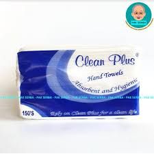 HANDTOWEL CLEAN PLUS BIRU 150 SHEETS X 2