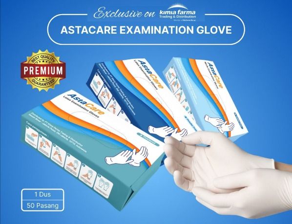 ASTACARE LATEX EXAM GLOVE POWDER FREE S