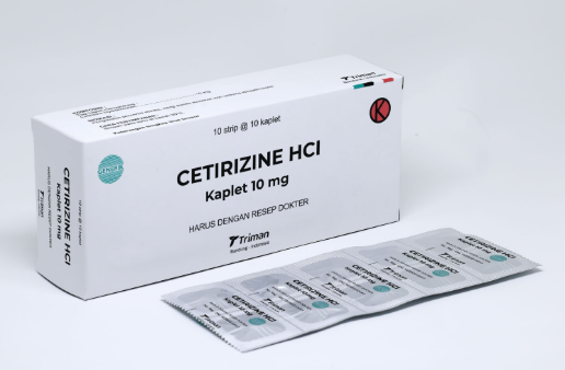 CETIRIZINE HCL 10MG DUS@100KPL (TRIMAN)