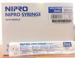 NIPRO SYRINGE 3 ML LL W/N 23GX1-1/4"