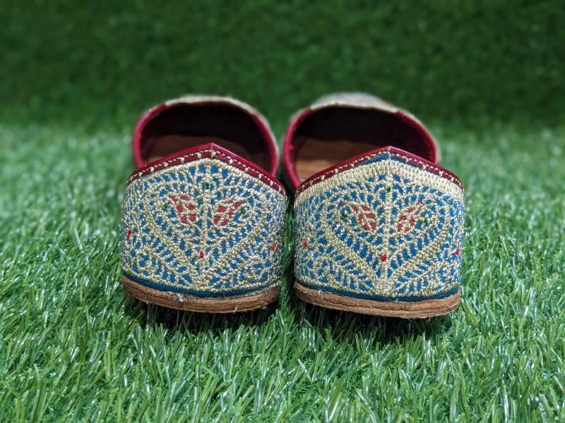 Riwayat Blue - Elegant Handcrafted Women's Khussa | Traditional Blue Pakistani Shoes