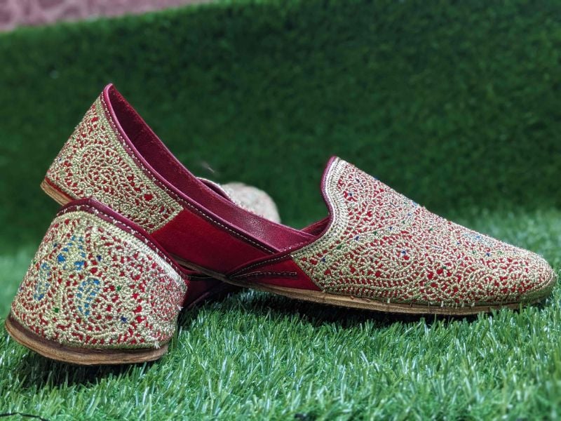 Shadi Classic Tilla - Luxury Handcrafted Wedding Khussa for Men | Traditional Groom Shoes