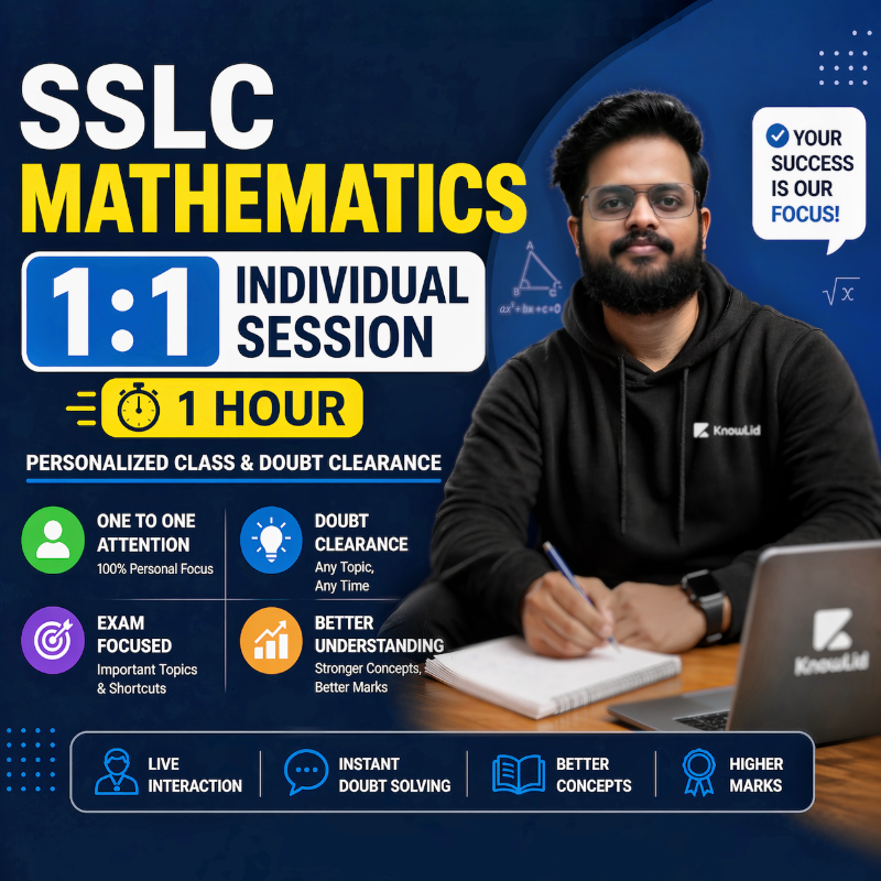 SSLC Mathematics Kerala State Syllabus – 1:1 Individual Session (1 Hour) Online