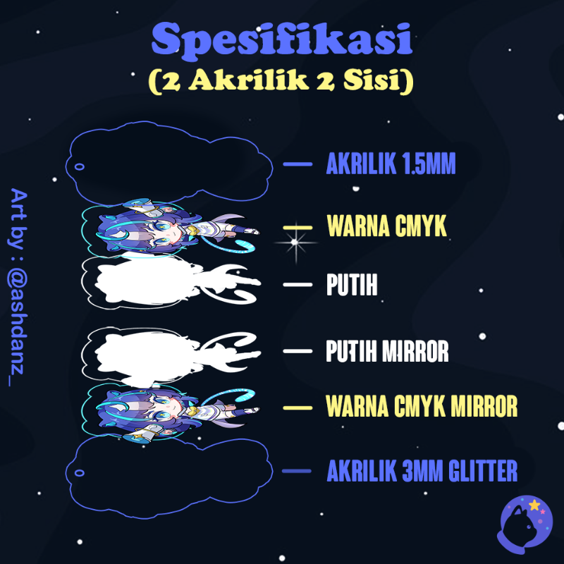 Acrylic Keychain Glitter // Ganci Akrilik Glitter