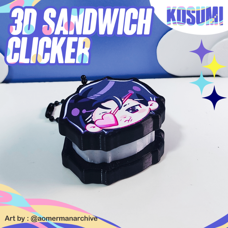 3D Sandwich Clicker Keychain // Ganci Clicker Sandwich 3D Print