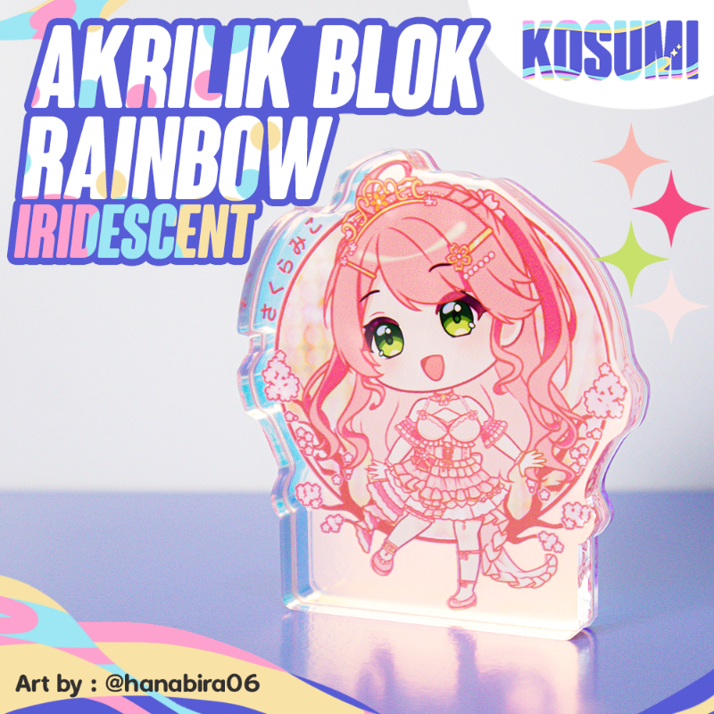Acrylic Block Standee Rainbow Iridescent // Standee Akrilik Blok Rainbow Iridescent