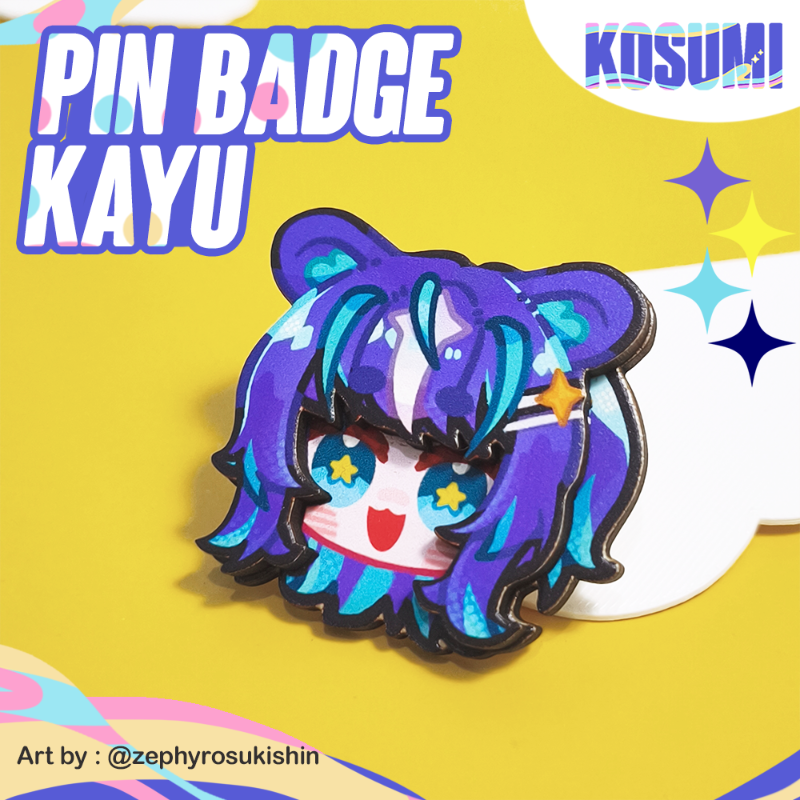 Wooden Pin Badge // Pin Kayu Plywood - NEW