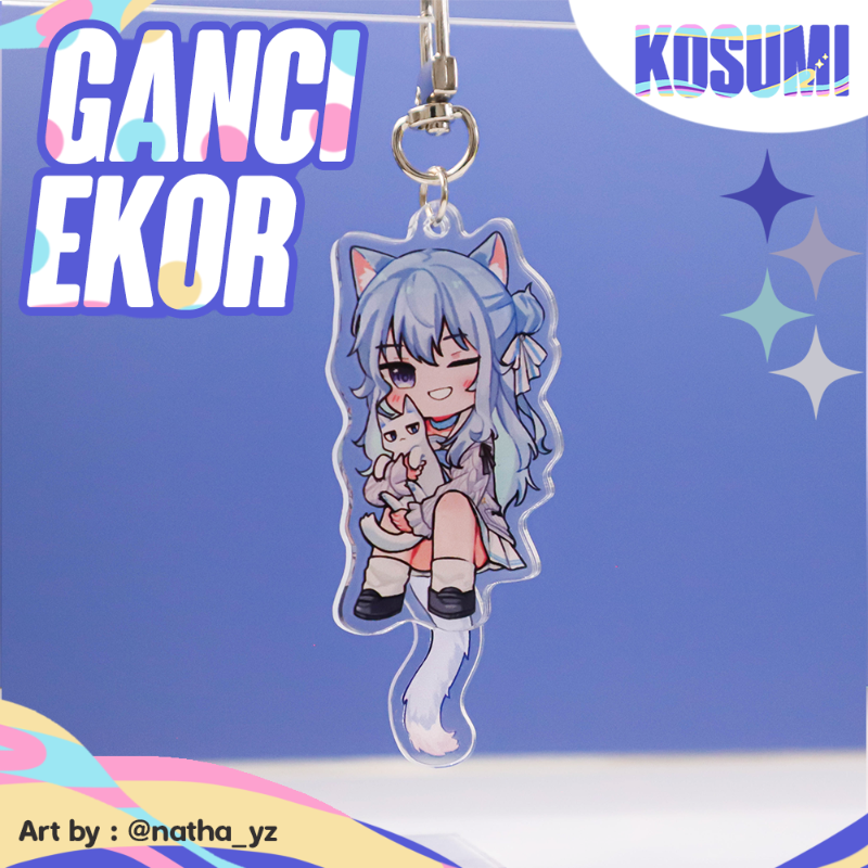 Acrylic Keychain Tail Wagging // Ganci Akrilik Ekor Goyang