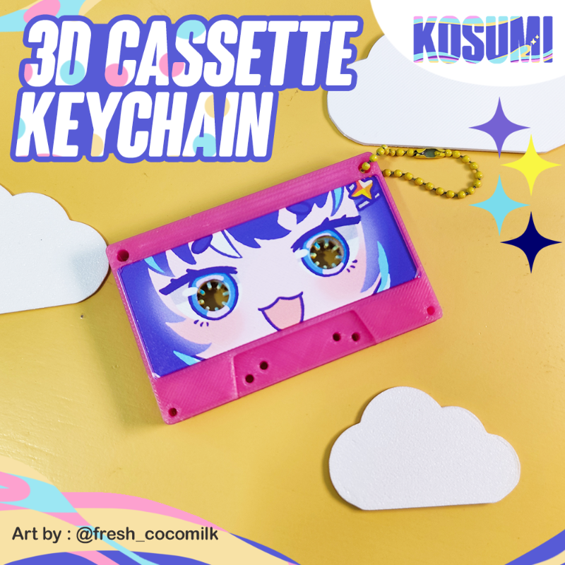 3D Vintage Tape Keychain // Ganci Kaset Tape 3D Print