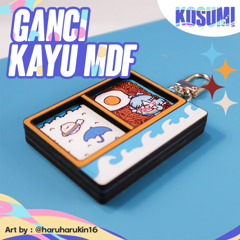 Wooden Keychain // Ganci Kayu MDF