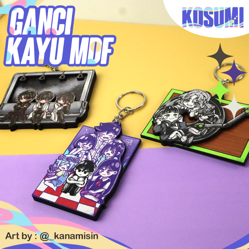 Wooden Keychain // Ganci Kayu MDF