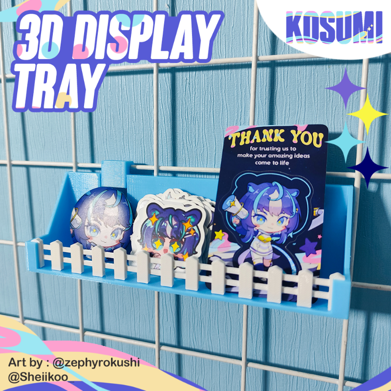 3D Grid Display Tray // Tempat Display Sticker Photocard Pin 3D Print