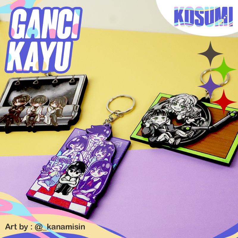 Wooden Keychain // Ganci Kayu Plywood
