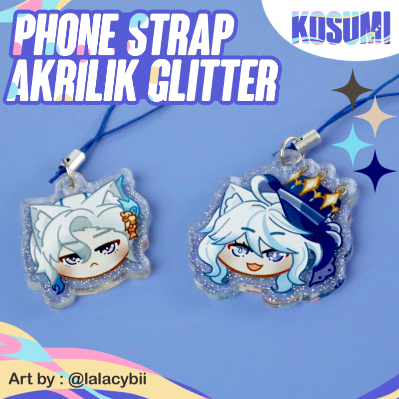 Acrylic Phone Strap Glitter // Gantungan HP Akrilik Glitter