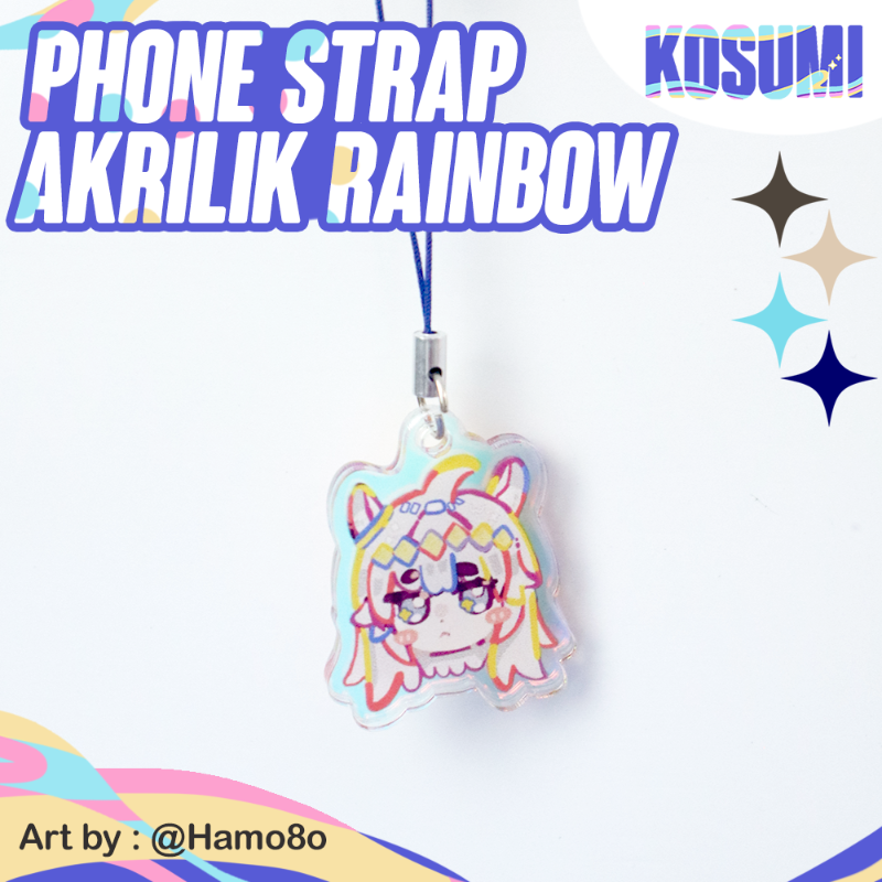 Acrylic Phone Strap Rainbow Iridescent // Gantungan HP Akrilik Rainbow