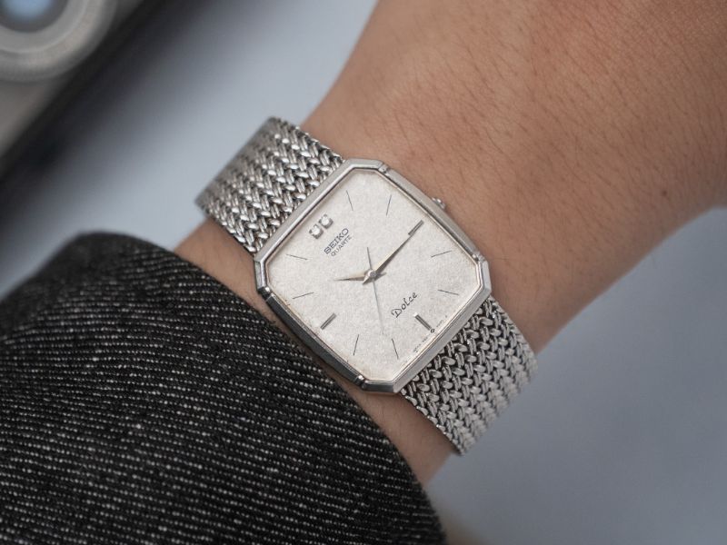 VINTAGE SEIKO DOLCE SNOWFLAKE 9521 5210 TANK WATCH